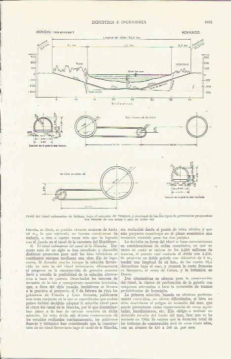 LAMINA ESPASA 35913: Perfil del tunel submarino de Seikan