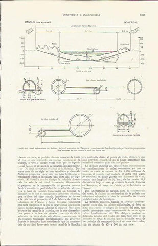 LAMINA ESPASA 35913: Perfil del tunel submarino de Seikan