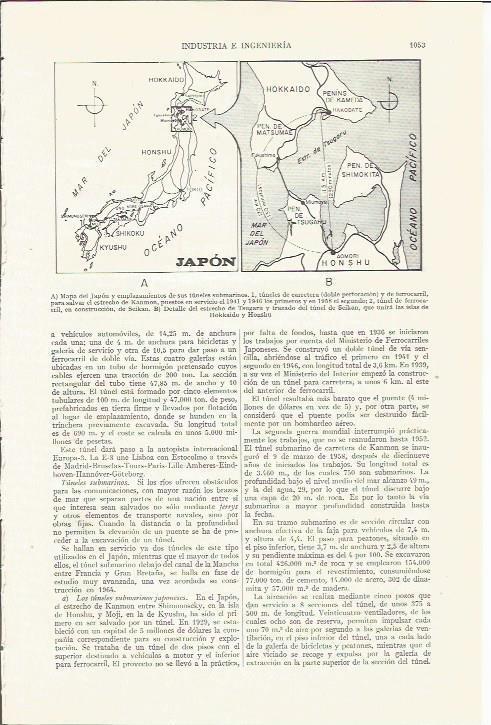 LAMINA ESPASA 35912: Mapa de tuneles subterraneos de Japon