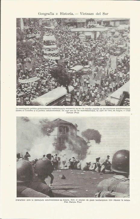 LAMINA ESPASA 35907: Manifestacion contra el gobierno en Saigon, en 1966