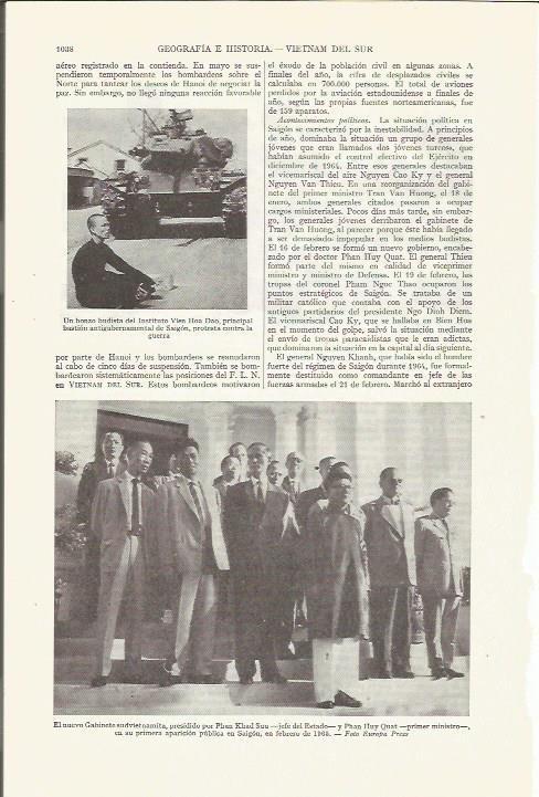 LAMINA ESPASA 35906: Gobierno de Vietnam del Sur en 1965