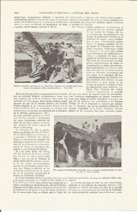 LAMINA ESPASA 35904: Unidad antiaerea en Vietnam del Norte