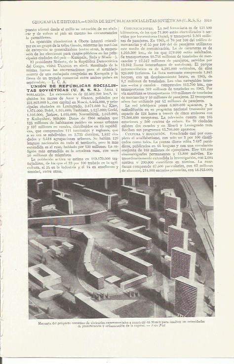 LAMINA ESPASA 35900: Maqueta de viviendas experimentales en Moscu
