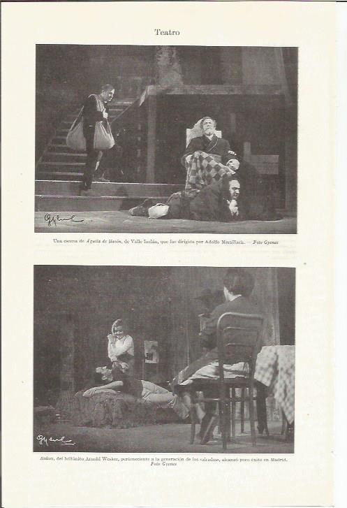 LAMINA ESPASA 35946: Teatro: escenas de Aguila de Mason de Valle Inclan y de Raices de A. Wesker