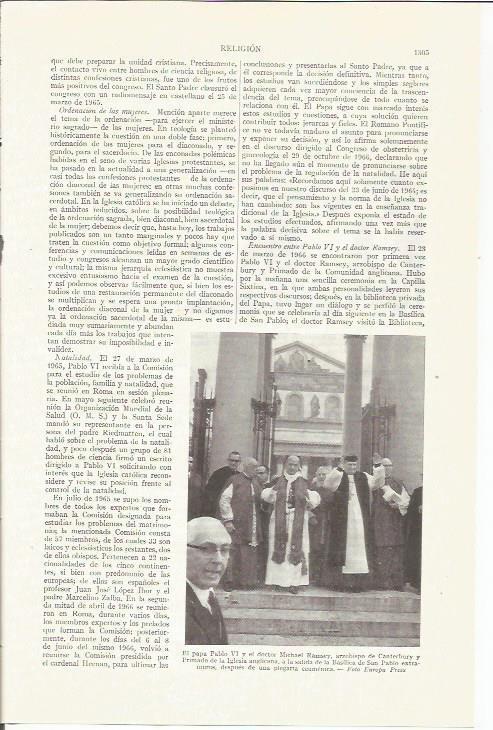 LAMINA ESPASA 35935: El papa Pablo VI y Michael Ramsey 