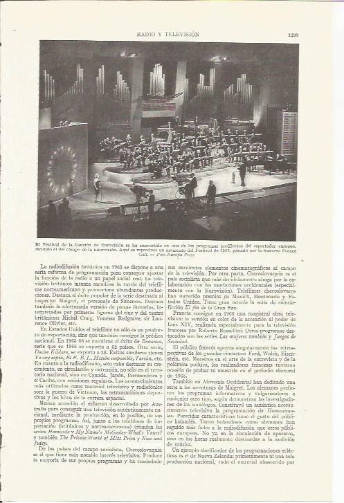 LAMINA ESPASA 35934: Festival de la Cancion de Eurovision de 1965