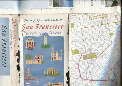 Folleto turistico de San Francisco places of interest (rotos en parte dobleces)
