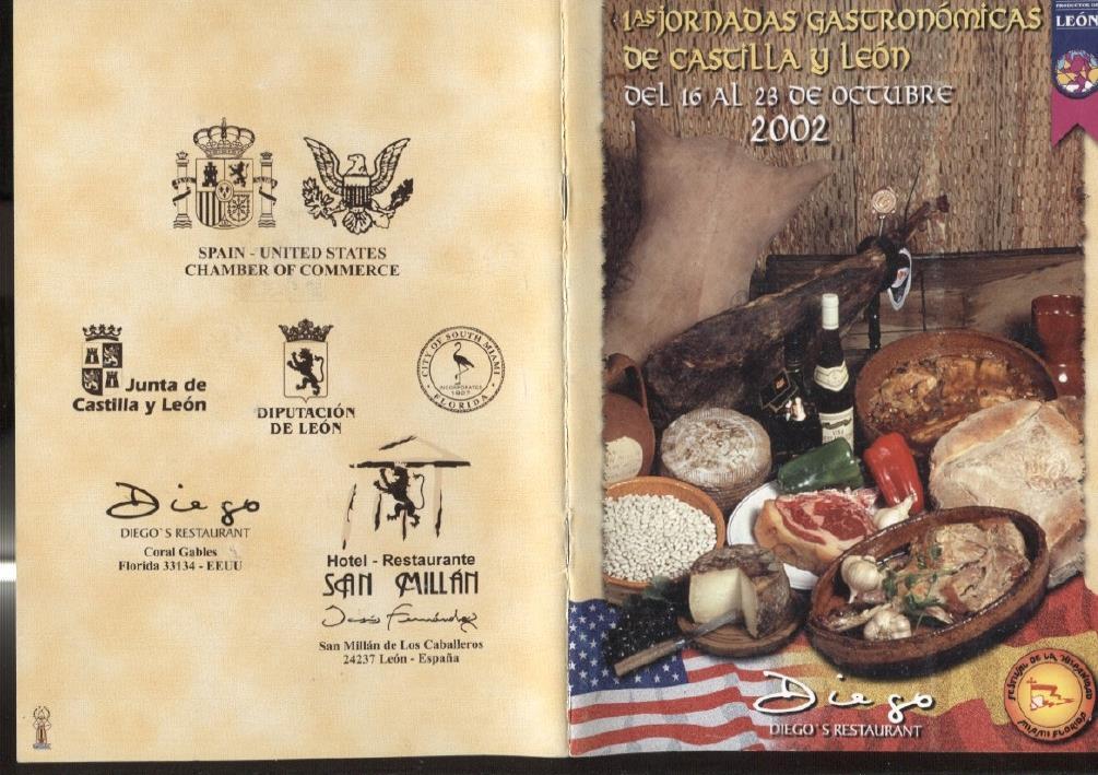 Folleto 1ª jornadas gastronomicas de Castilla y leon 2002