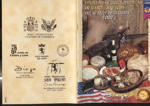 Folleto 1ª jornadas gastronomicas de Castilla y leon 2002