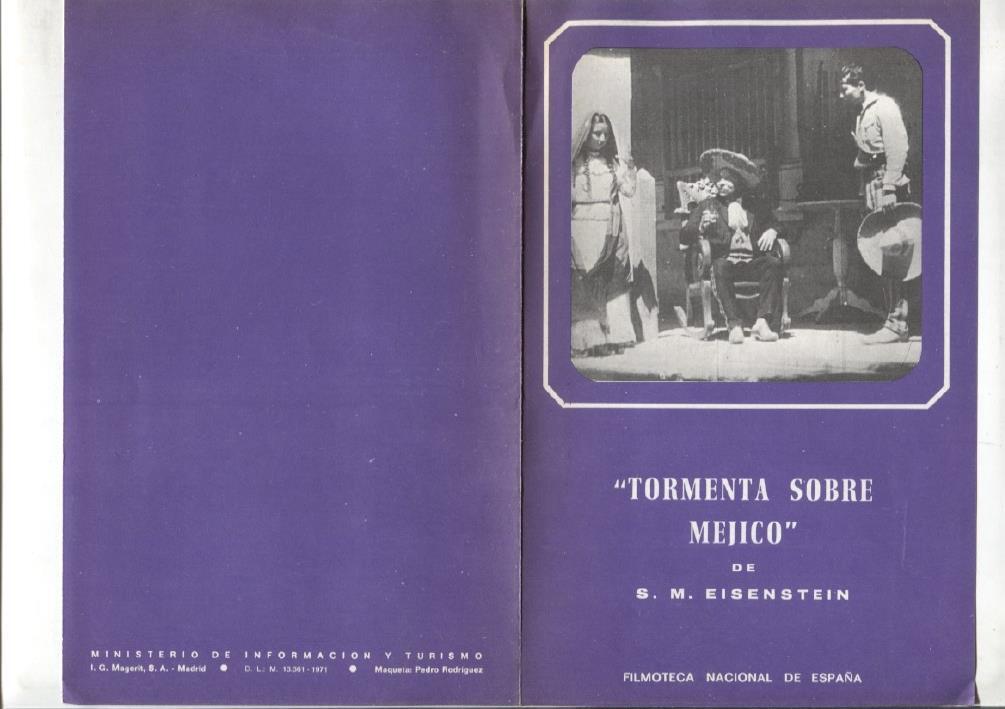Filmoteca Nacional de España: folleto Tormenta sobre Mejico de S.M.Eisenstein