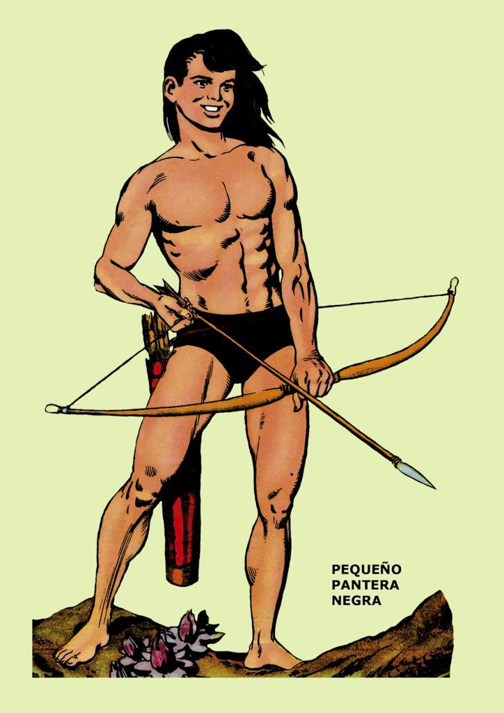 Poster DIN 4 numero 0299: Pequeño Pantera Negra de Miguel Quesada, serie Pantera Negra
