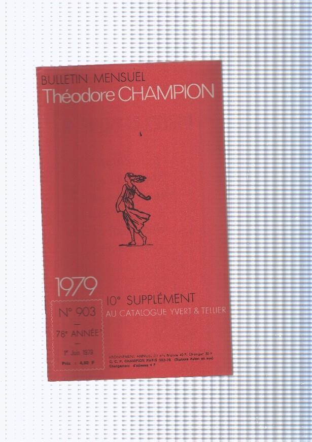 Bulletin Mensuel Theodore Champion numero 903 de 1979