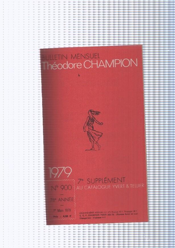 Bulletin Mensuel Theodore Champion numero 900 de 1979