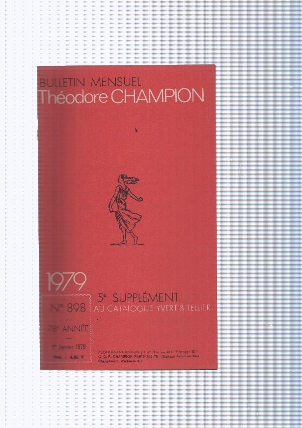 Bulletin Mensuel Theodore Champion numero 898 de 1979