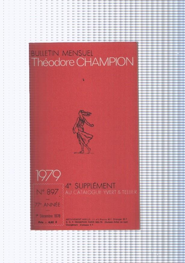 Bulletin Mensuel Theodore Champion numero 897 de 1979