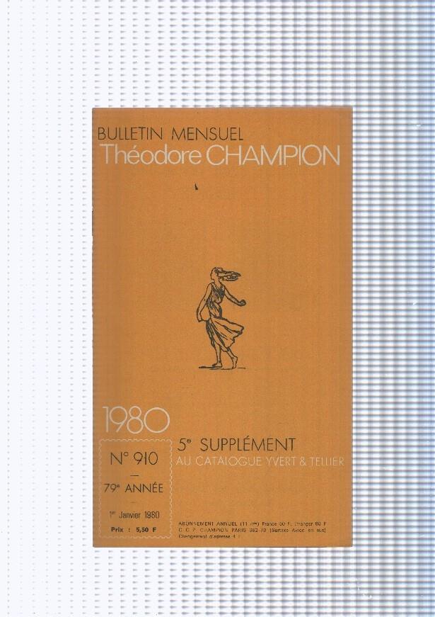 Bulletin Mensuel Theodore Champion numero 910 de 1980