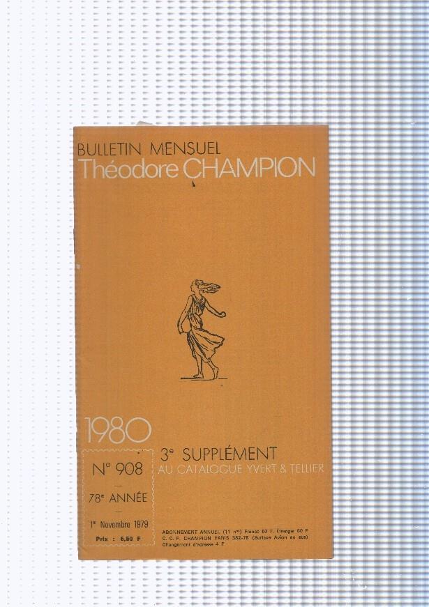 Bulletin Mensuel Theodore Champion numero 908 de 1980