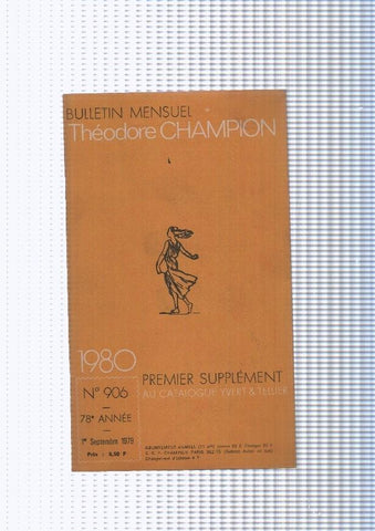 Bulletin Mensuel Theodore Champion numero 906 de 1980