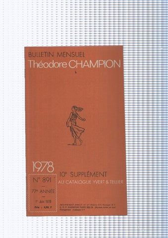 Bulletin Mensuel Theodore Champion numero 891 de 1978