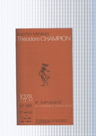 Bulletin Mensuel Theodore Champion numero 889 de 1978