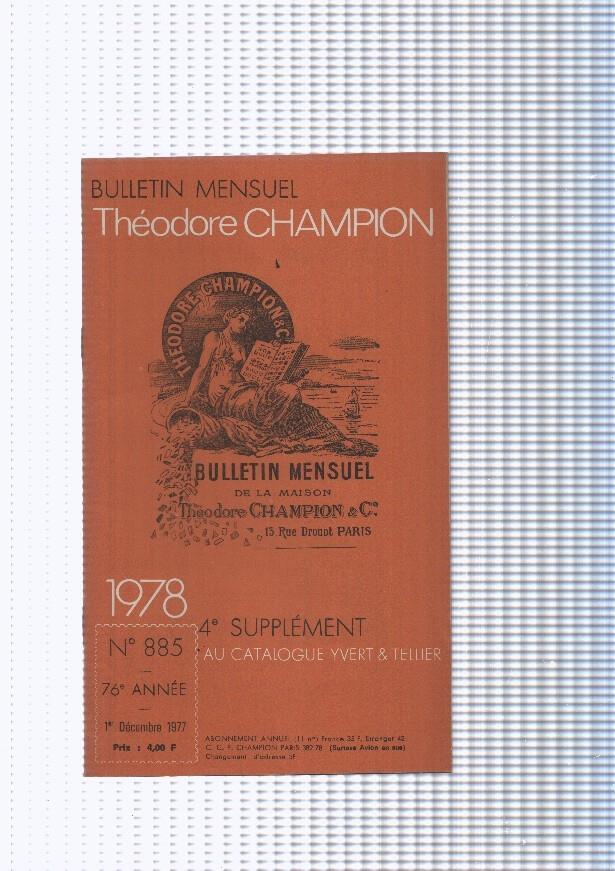 Bulletin Mensuel Theodore Champion numero 885 de 1978