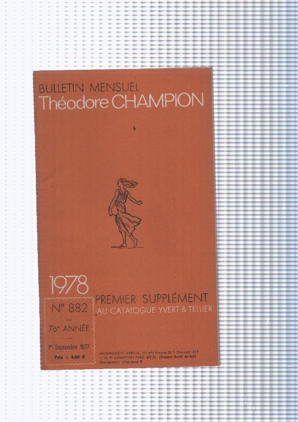Bulletin Mensuel Theodore Champion numero 882 de 1978