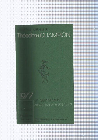 Bulletin Mensuel Theodore Champion numero 872 de 1977