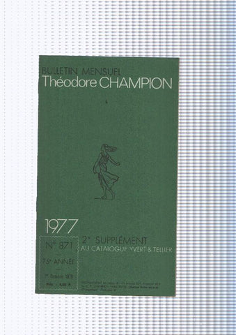 Bulletin Mensuel Theodore Champion numero 871 de 1977