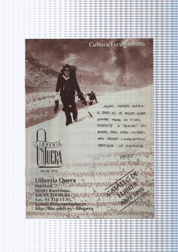Cataleg de llibres abril 1998: Cultura excursionista
