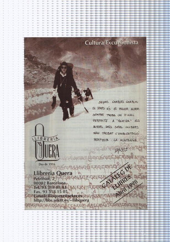 Cataleg de llibres abril 1998: Cultura excursionista