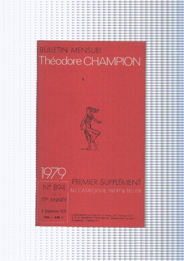 Bulletin Mensuel Theodore Champion numero 894 de 1978