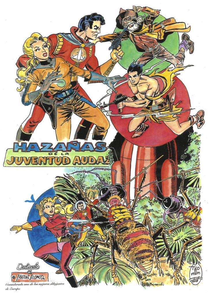 Poster DIN 4 numero 0331: Hazañas de la Juventud Audaz, serie Clasicos Españoles, visto por Txomin