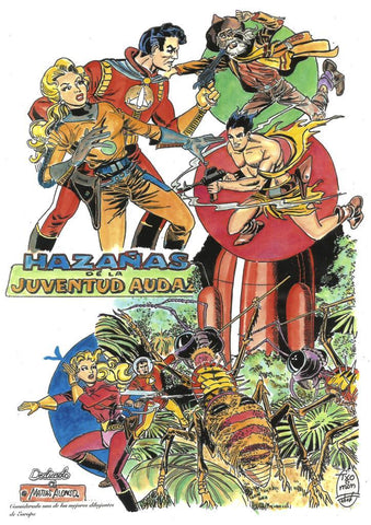 Poster DIN 4 numero 0331: Hazañas de la Juventud Audaz, serie Clasicos Españoles, visto por Txomin