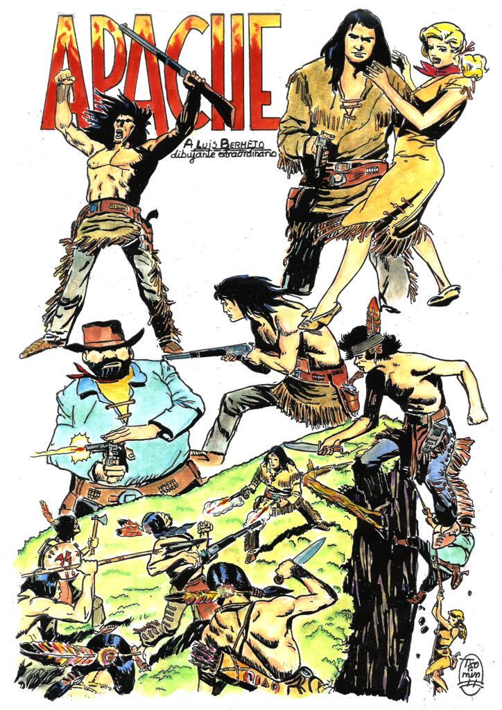 Poster DIN 4 numero 0332: Apache, serie Clasicos Españoles, visto por Txomin