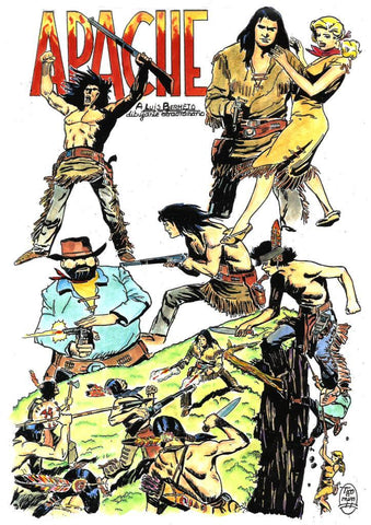 Poster DIN 4 numero 0332: Apache, serie Clasicos Españoles, visto por Txomin
