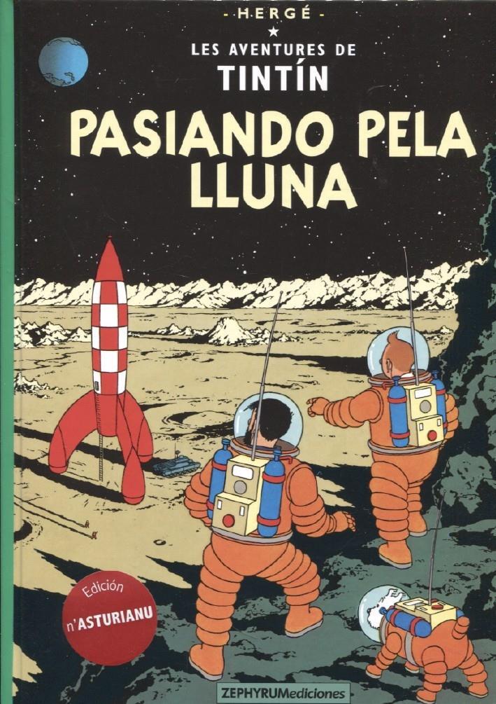 Tintin edicion en ASTURIANU: pasiando pela lluna