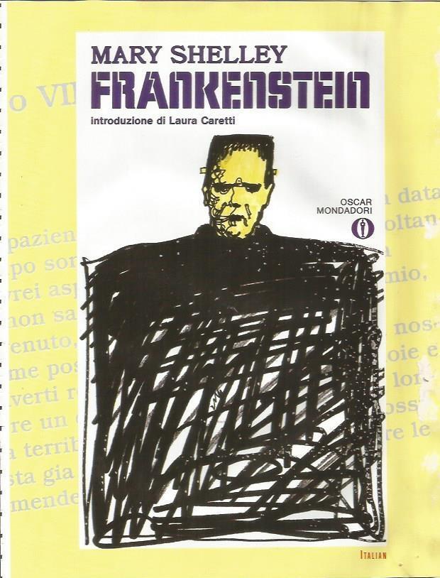 LAMINA 24951: Portada de la edicion italiana de Frankenstein de Mary Shelley
