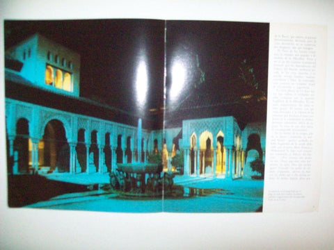 LAMINA 24884: Vista nocturna del Patio de los Leones de la Alhambra
