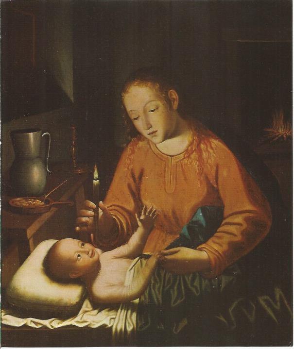 LAMINA 24897: La Virgen despertando al Niño,por Juan Sanchez