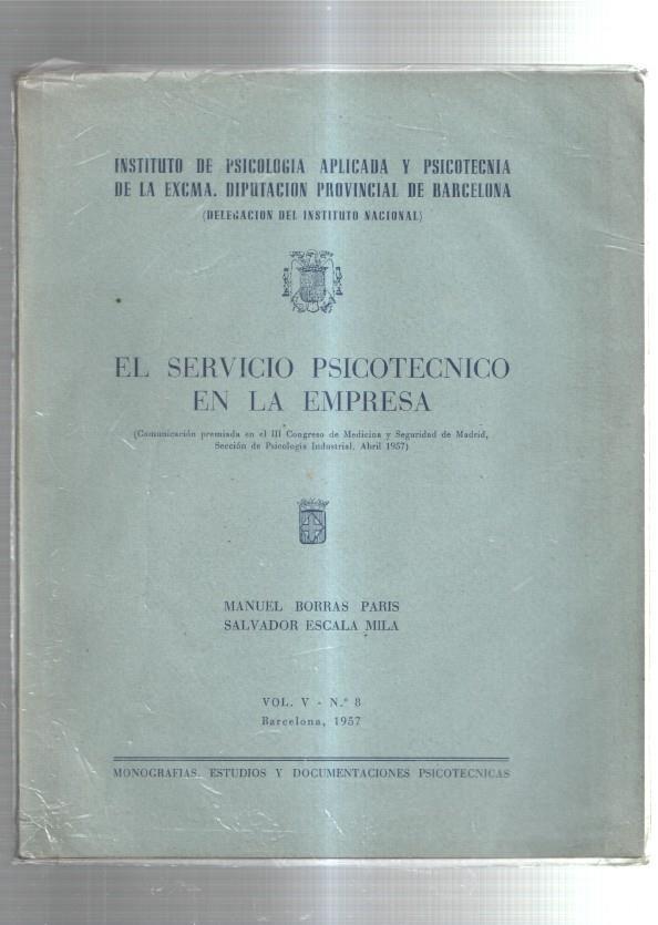 El servicio psicotecnico en la empresa vol V numero 8