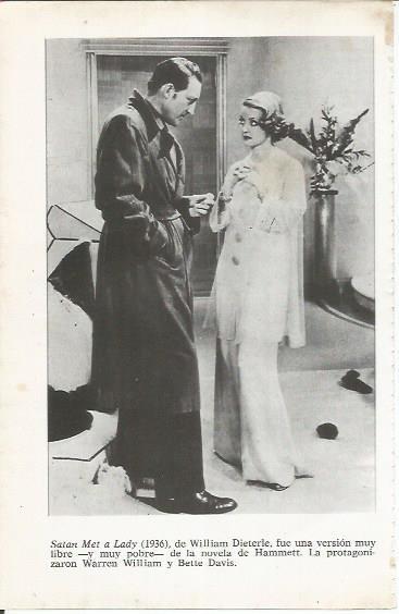 LAMINA 25053: Warren William y Bette Davis en Satan Met a Lady
