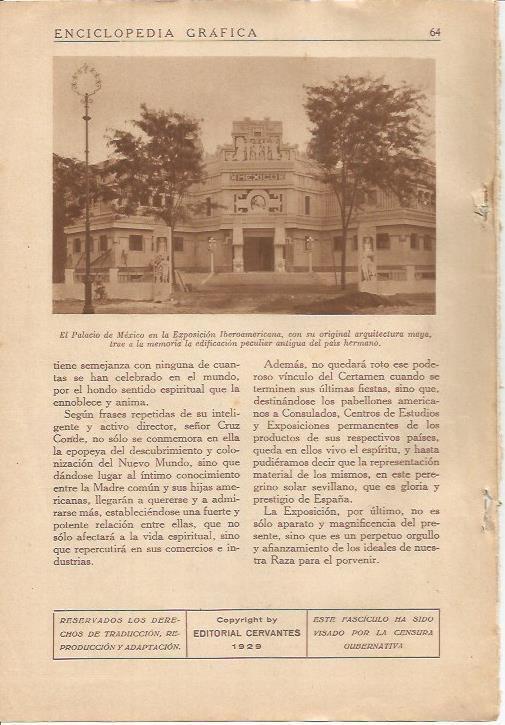 LAMINA 25057: Palacio de Mexico en la Exposición Iberoamericana de Sevilla