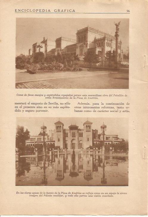 LAMINA 25085: Pabellon y fuente de la Plaza de America en Sevilla
