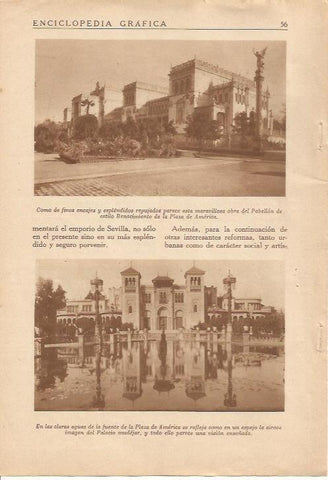 LAMINA 25085: Pabellon y fuente de la Plaza de America en Sevilla
