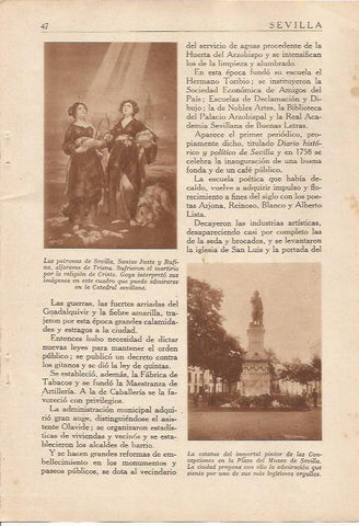 LAMINA 25081: Santas Justa y Rufina y estatua de las Concepciones en Sevilla