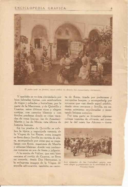 LAMINA 25061: Patio en Sevilla y los Armados de las Cofradias