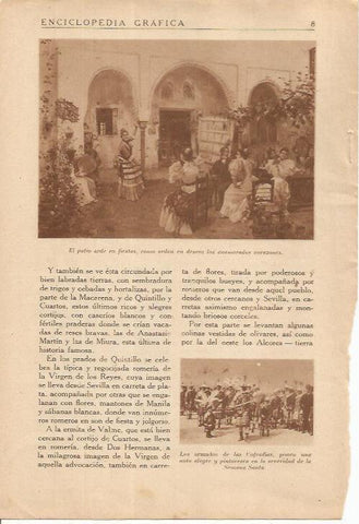 LAMINA 25061: Patio en Sevilla y los Armados de las Cofradias