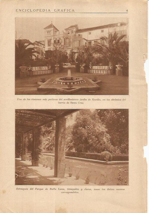 LAMINA 25059: Jardin de Murillo y Parque de Maria Luisa en Sevilla