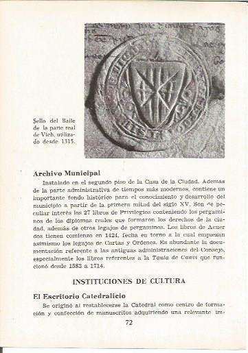 LAMINA 24987: Sello del Baile de la parte real de Vic, Barcelona