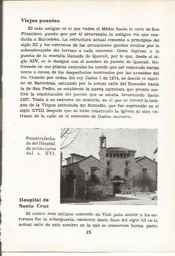 LAMINA 24965: Hospital de Santa Cruz en Vic, Barcelona